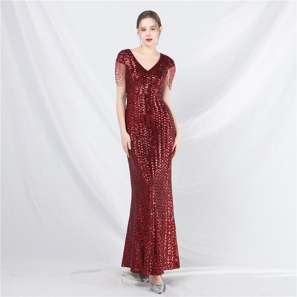 31621 - Selene-Sequin Long A-Line Formal Dress