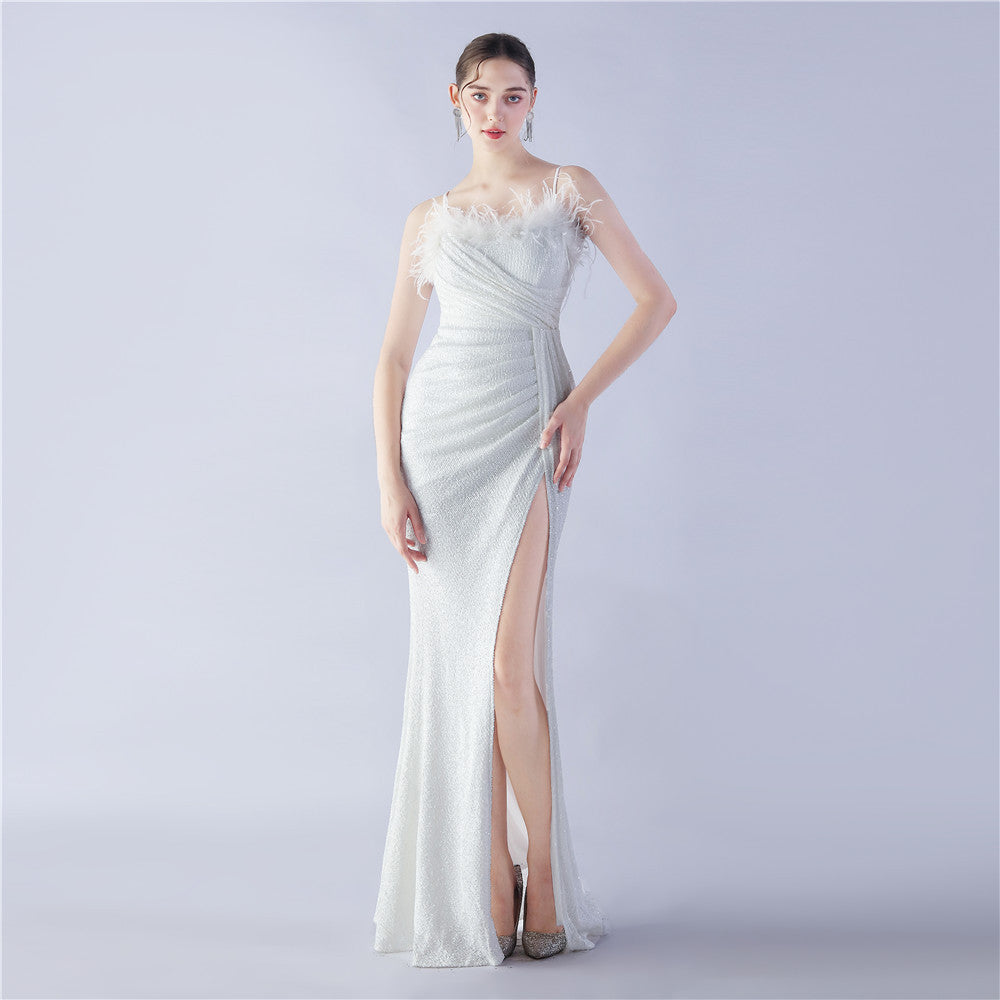 Vespera-31368 Slit Evening Gown