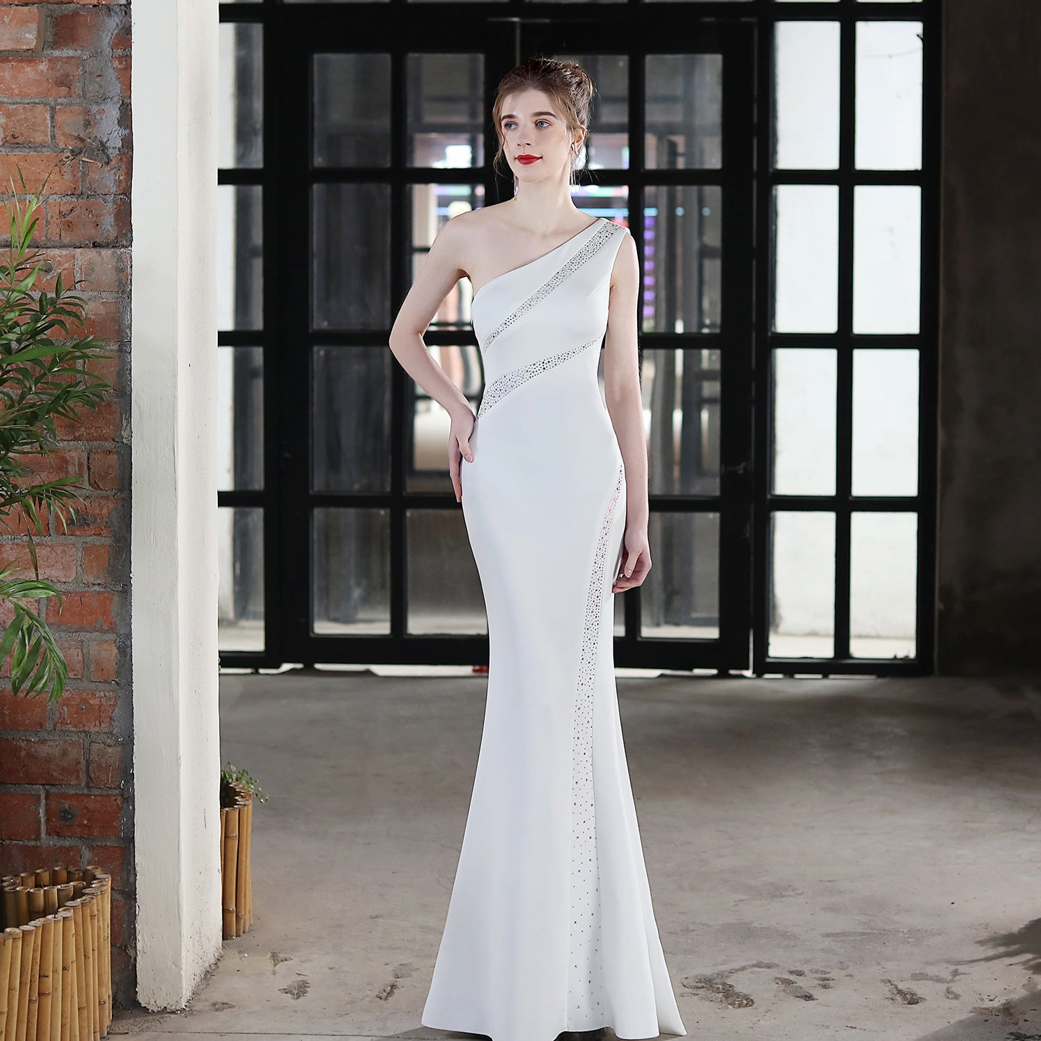 Eudora-18598-Long One Shoulder Formal Dress