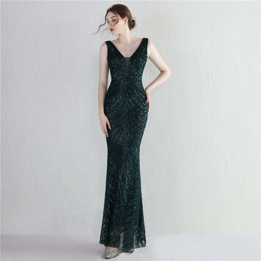 Gaia-16563-Sequin Fishtail Formal Dress