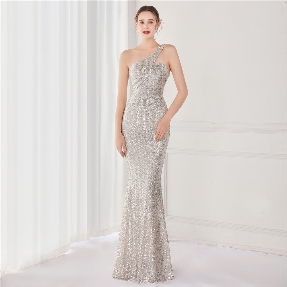 Nacy-18891-Sequin Long Formal Dress