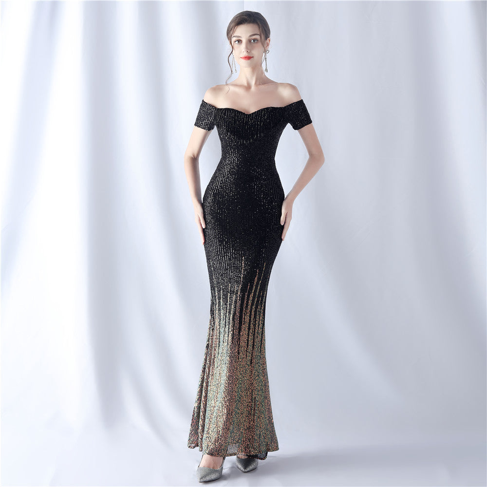 Vesta-31610-Gradient Beaded Formal Dress